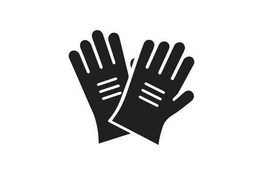 black gloves icon, protective gear clip art preview