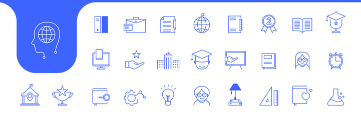 employee activity line icons set design vector