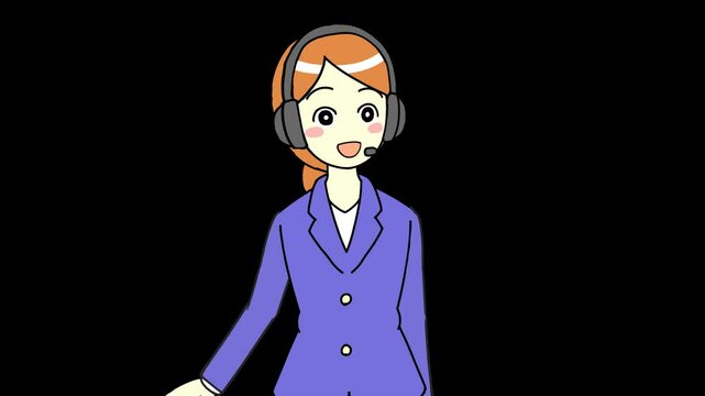 女性オペレーターのモーションアニメーション Live2D