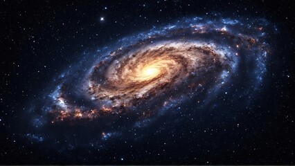 spiral galaxy in the dark sky