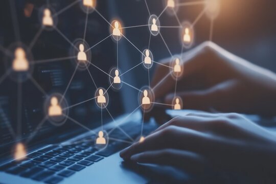 A recruiter engaging with candidates on social media platforms to attract talent