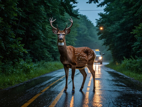 Deer-vehicle collisions are common and potentially dangerous occurrence.