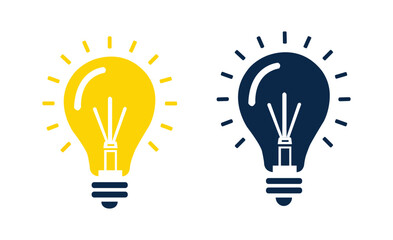 Illustration of light bulb icon on white background