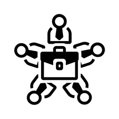 Vector solid black icon for Turnover rate