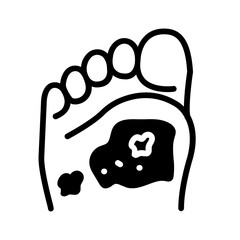 Vector solid black icon for Fungal disease