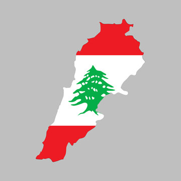 recommend clip art: Vector map of lebanon with flag. vector illustration
