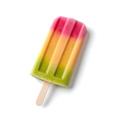 Vibrant gradient popsicle in refreshing colors isolated on clean white background  Perfect for premium product display packaging design and die cut photography