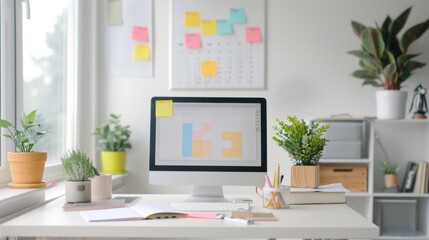 Efficient Time Blocking in Modern Office Environment with Color-Coded Planners and Large Wall Calendar
