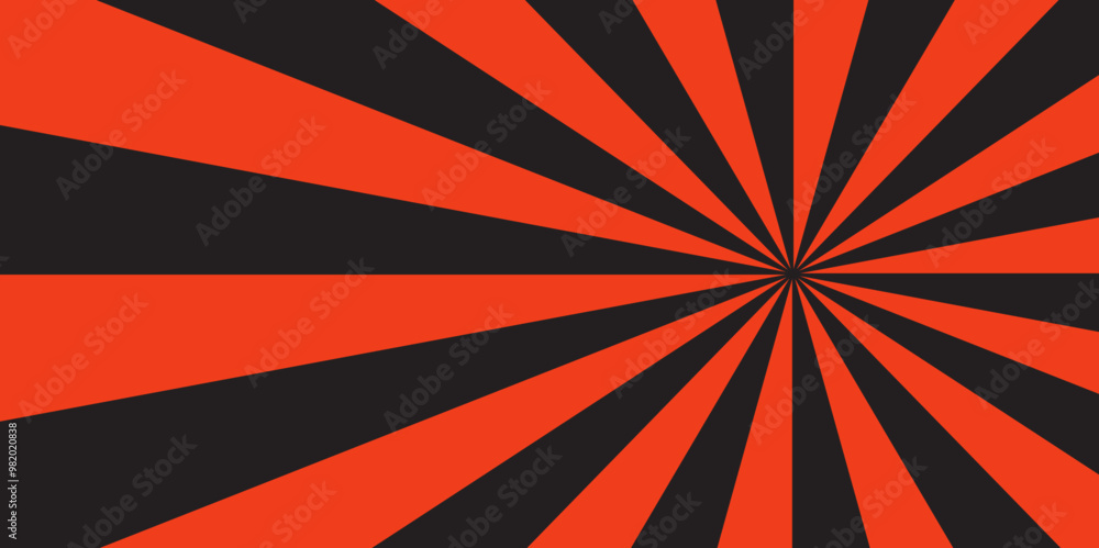 Poster abstract radial burst pattern in orange and black dynamic vector illustration featuring bold starbur