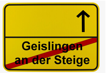 Illustration eines Ortsausgangsschildes von Geislingen an der Steige in Baden-Württemberg