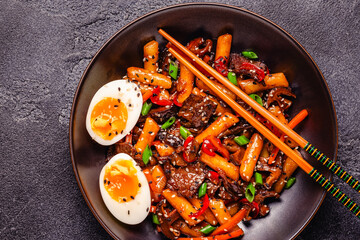 Tteokbokki ,Spicy Stir fried Rice Cake.