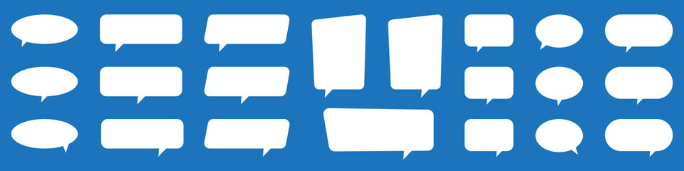 Blank empty speech bubbles. Speak bubble balloon, cartoon chatting box, message box.