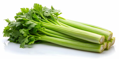 Fresh celery isolated on a white background, celery, fresh, vegetable, green, healthy, ingredient, organic, natural, plant