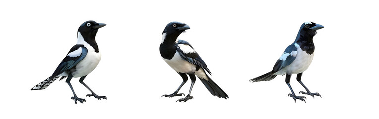 Obraz premium Black-throated Magpie Jay Collection on Transparent Background