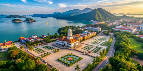 Aerial view of Dataran Helang (Eagle Land) in Langkawi, Malaysia, Langkawi, Malaysia