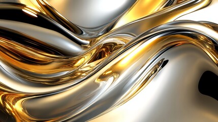 Elegant Metallic Waves in Gold and Silver Tones