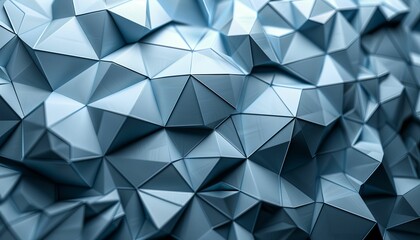 Fototapeta premium Blue polygonal geometric surface with reflective sheen