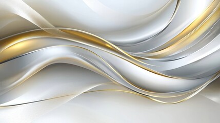 Elegant Abstract Waves in Silver and Gold Tones