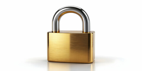 Fototapeta premium Shiny metallic lock with gold alloy surface, perfect for security concepts, metal, electric, metallic texture, metal surface