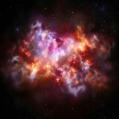 Naklejka premium Vivid Cosmic Clouds of Gas and Dust A Nebula of Colors in Deep Space, Astronomy Background.