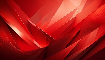 Obraz premium Abstract Red Geometric Background with Gradient Shades and Soft Light Reflections