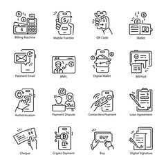 Collection of Transaction Linear Style Icons 

