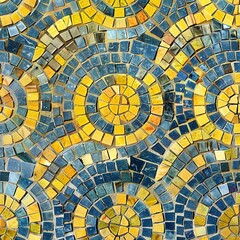 Fototapeta premium a colorful and artistic pattern mosaic street tile