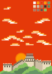 Vector illustration of historical buildings from the royal era.ai