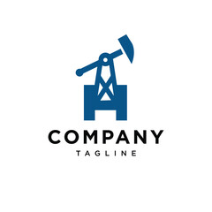 Letter H Oil and Gas logo icon vector