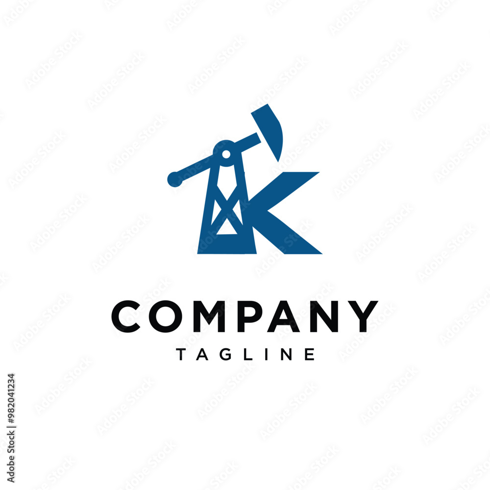 Wall mural letter k oil and gas logo icon vector