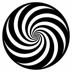 Black And White Spiral On A White Background