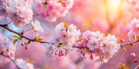 A soft and blurry background of a blooming cherry blossom tree, spring, nature, pink, floral, abstract, beauty