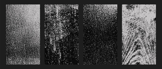 Obraz premium Set of grunge vintage overlay textures. Noise backgrounds. Vector illustration for posters, covers and other designs.
