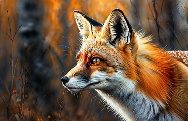 Naklejka premium Portrait of a red fox.