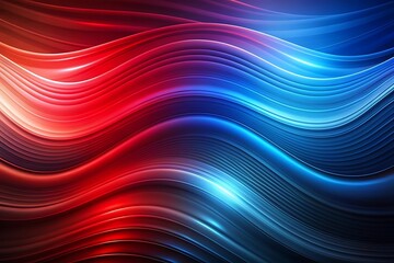 Obraz premium Red and Blue Dynamic Design. Flowing Wave Abstract Art.