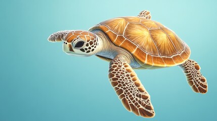 A sea turtle swimming in the ocean.