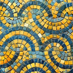 Fototapeta premium a colorful and artistic pattern mosaic street tile