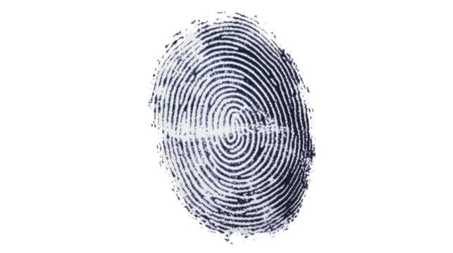 fingerprint on a white transparent background