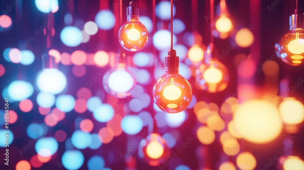 Poster illuminating innovation. dynamic light installation representing breakthrough ideas