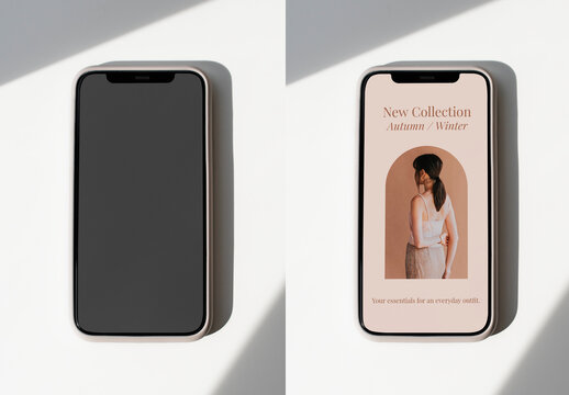 Screen Phone Flatlay Mockup