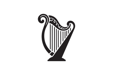  Harp silhouette clipart vector illustration