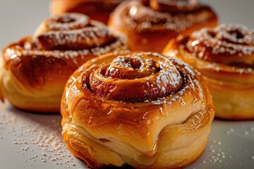 Sweet Glazed Cinnamon Rolls Pastry Delight