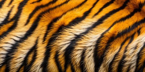 Close-up of textured real tiger skin and fur abstract background, tiger, skin, fur, texture, wild, animal, exotic
