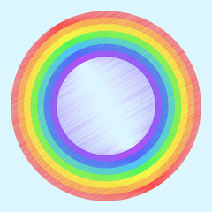 Obraz premium Rainbow colored circle scribble hand drawn illustration Master