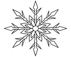 Naklejka premium doodle snowflake outline coloring book page line art drawing