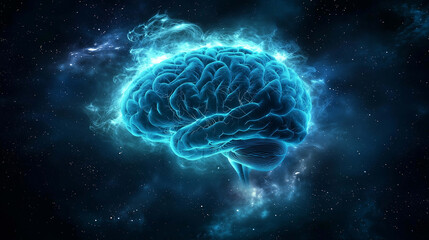 Abstract Brain Concept That Captures the Intricacies of Human Cognition, Memory, and Creativity