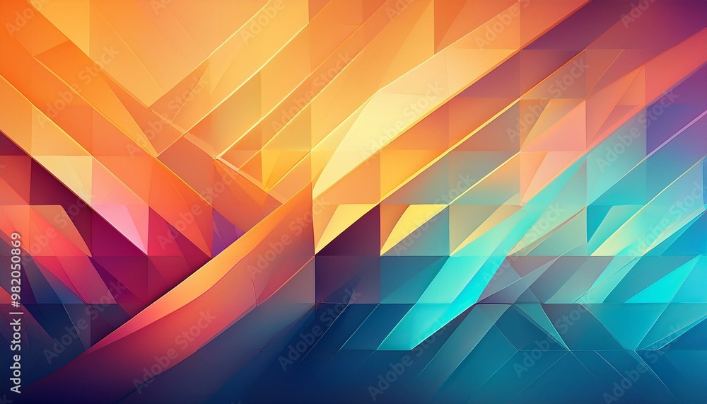 Poster abstract colorful geometric background with gradient shades and soft light reflections