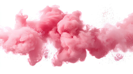 Fototapeta premium pink smoke paint explosion powder splash isolated white background 