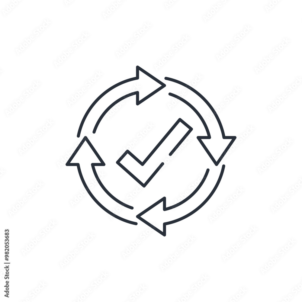 Poster constantly moving. regular changes. vector linear icon isolated on white background.