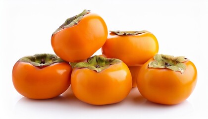 Autumnal delight: a group of ripe, orange persimmons